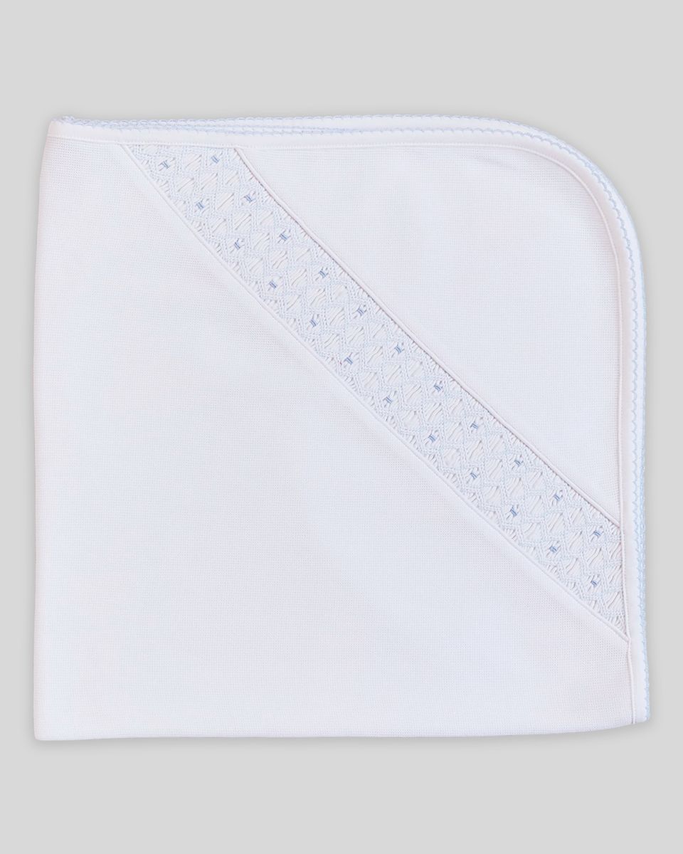 Miocotton Tarik Hand Smocked Blanket - Special Knit White