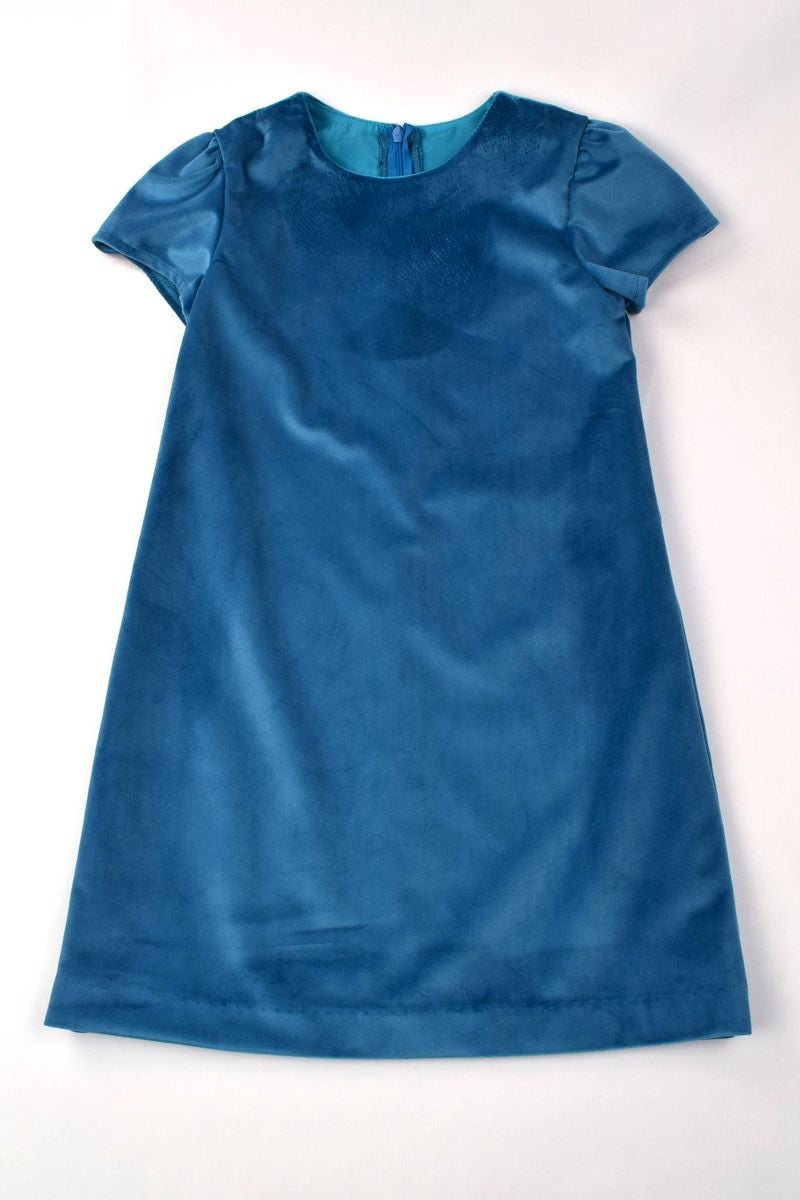 Maggie Breen Turquoise Velvet Aline Dress