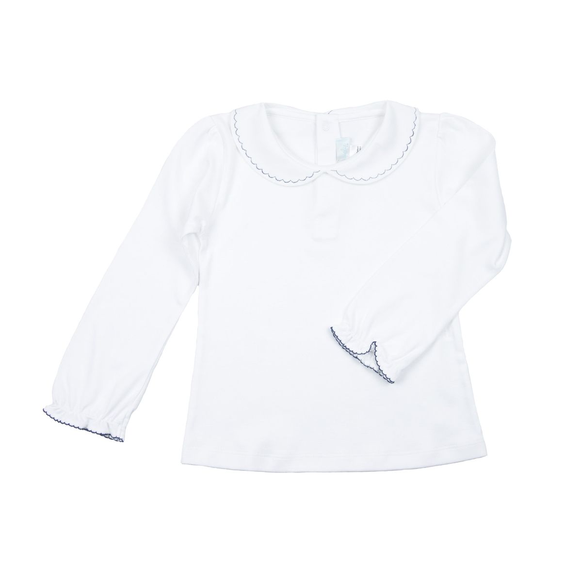 Cucile Girls Sport Long Sleeve Blouse - Navy Trim