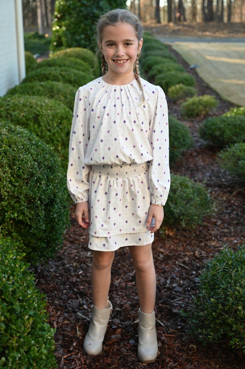 Pleat Girls Dresses Pleat Ruby Dress - Ikat Twinkle