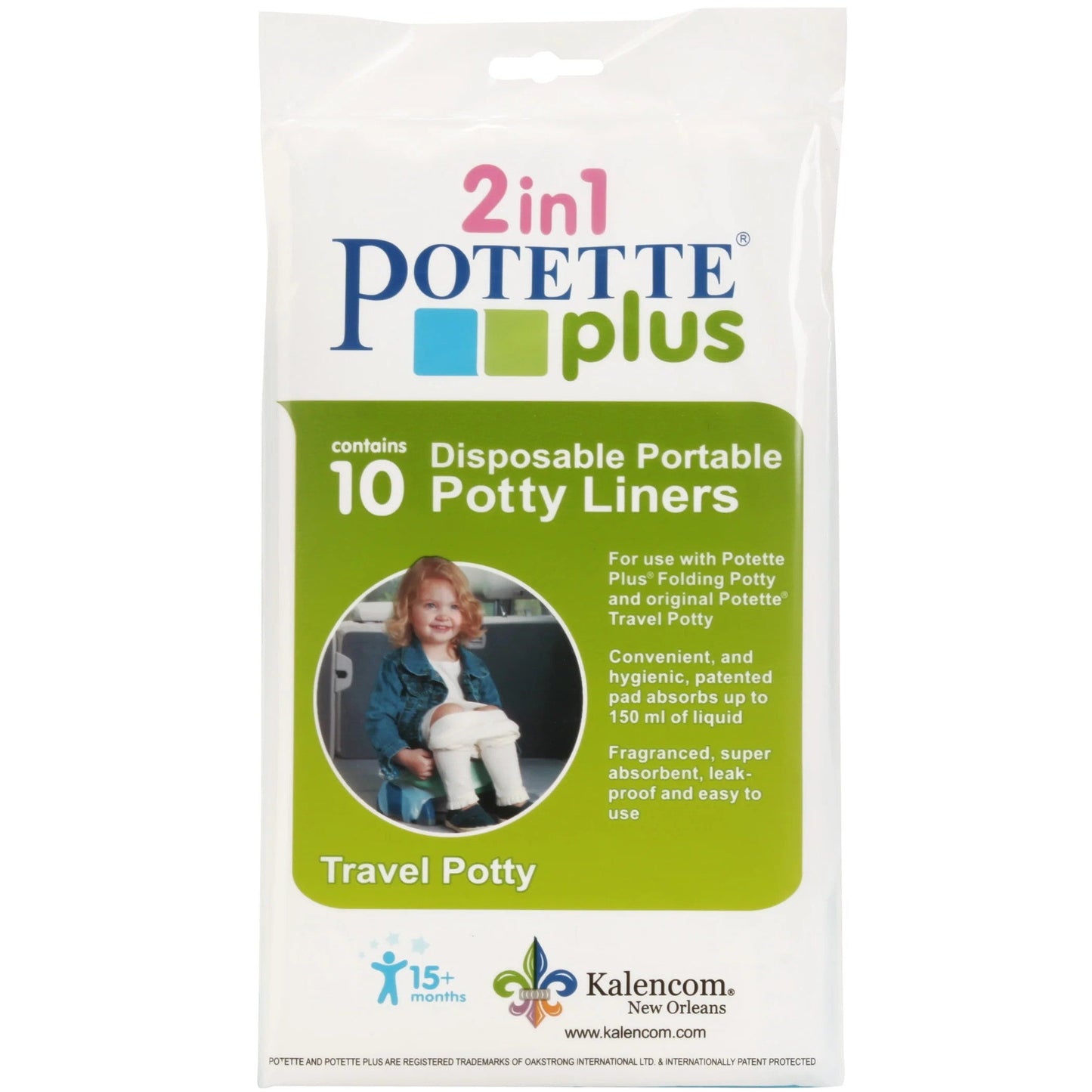 2 IN 1 Potette Plus Disposable Portable Potty Liners 10PK