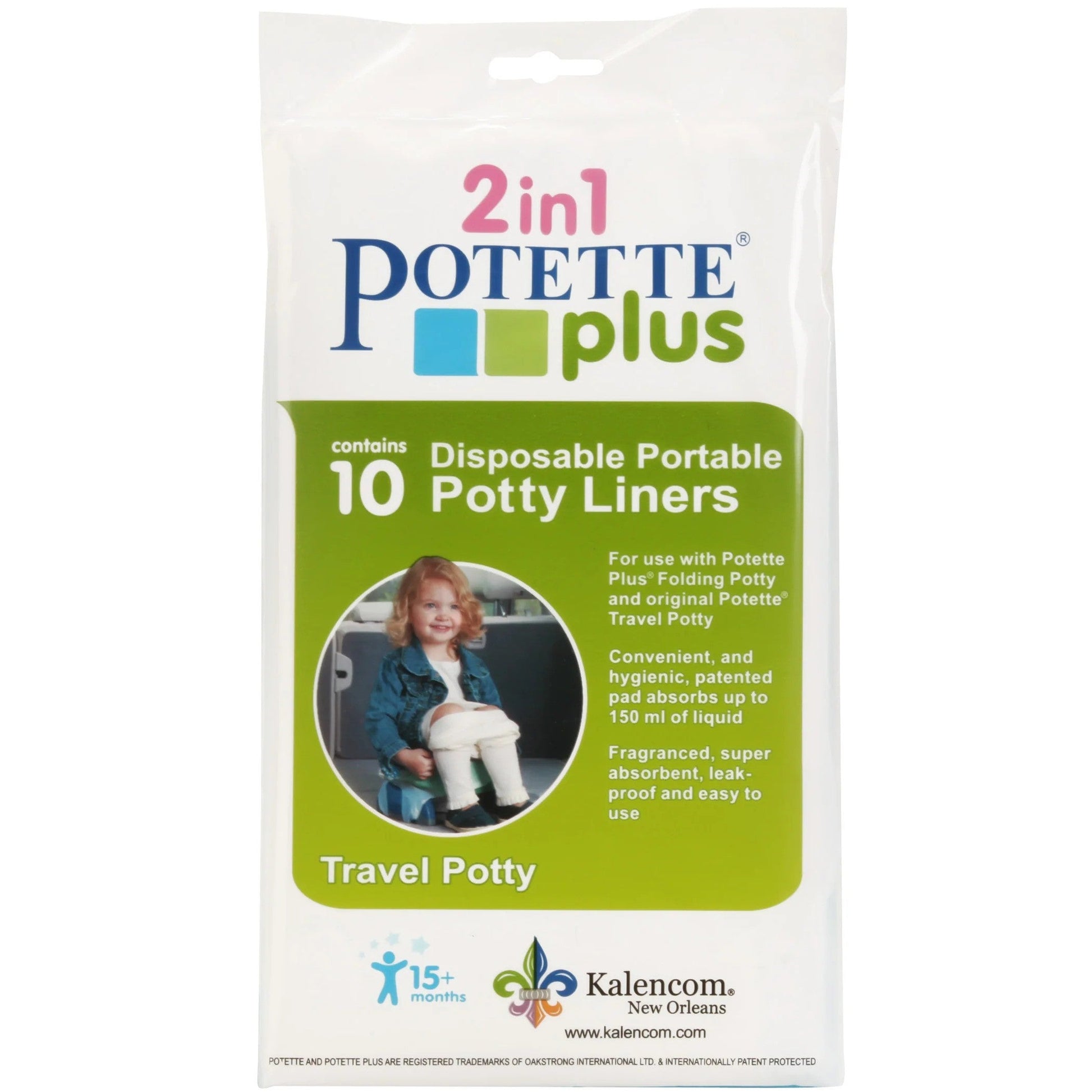2 IN 1 Potette Plus Disposable Portable Potty Liners 10PK