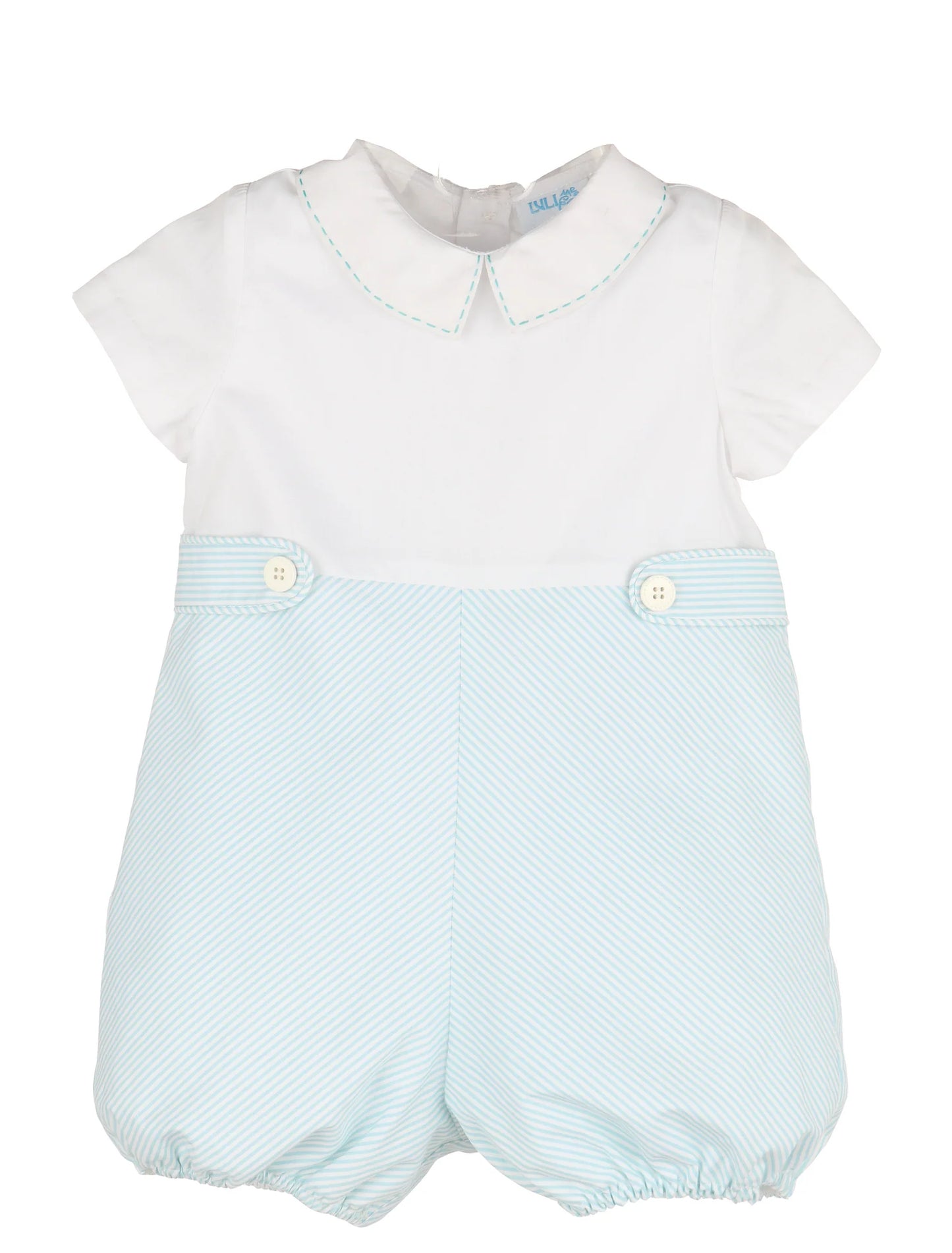 Luli & Me Turquoise Mini Stripes Bubble