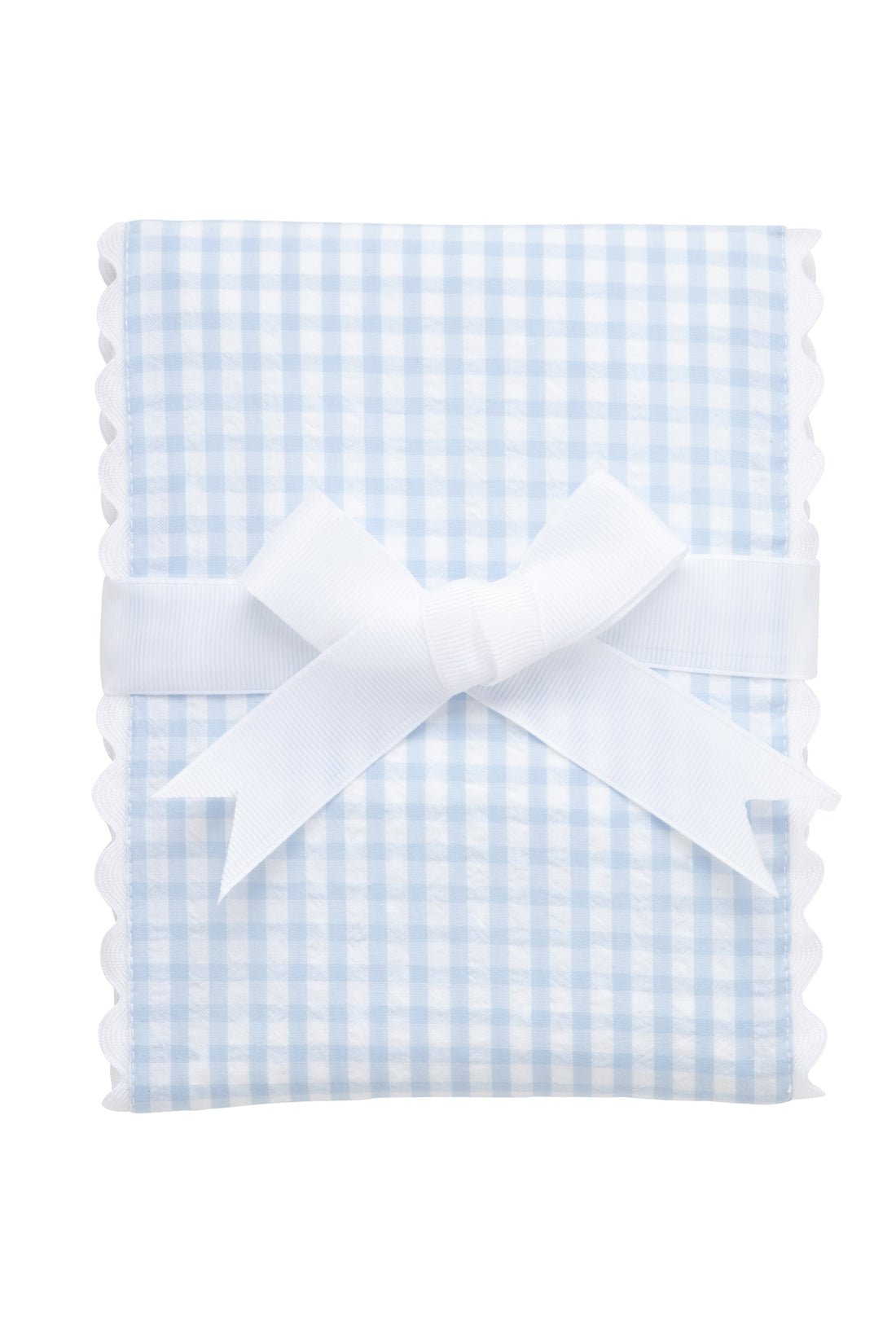 3 Marthas Blue Big Check Fancy Fabric Burp