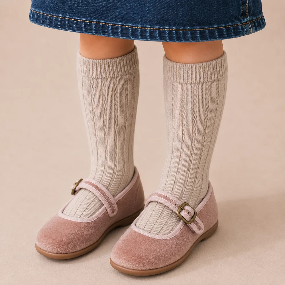 Elephantito Girls Isa Velvet Mary Jane - Pink