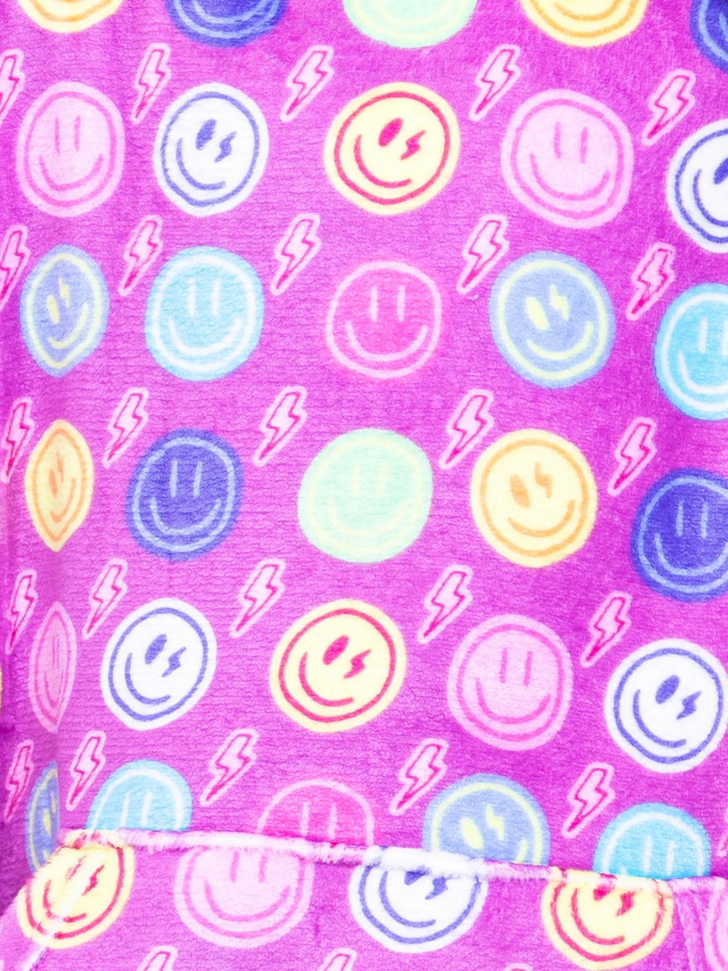 Preppy Goose Girls Two Piece Plush Smiley Faces Loungewear Shorts