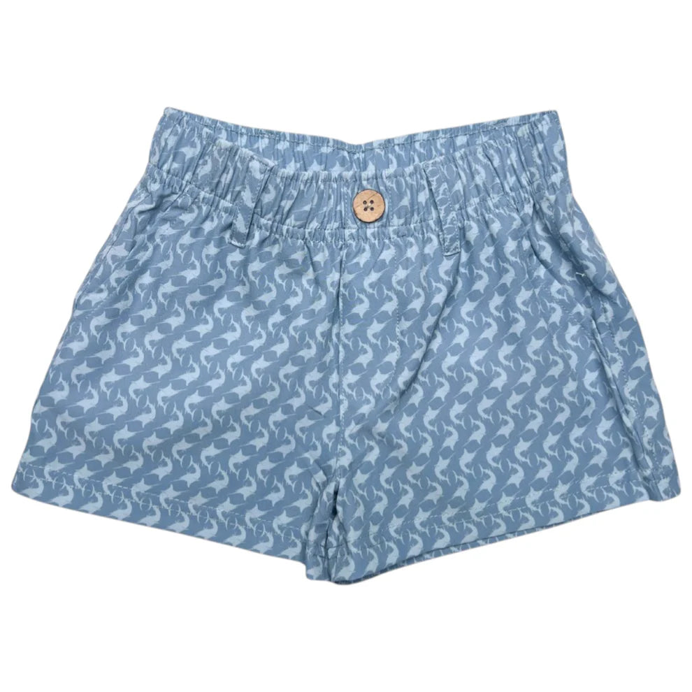 Southbound Boys Performance Play Shorts - Blue/Blue Fish
