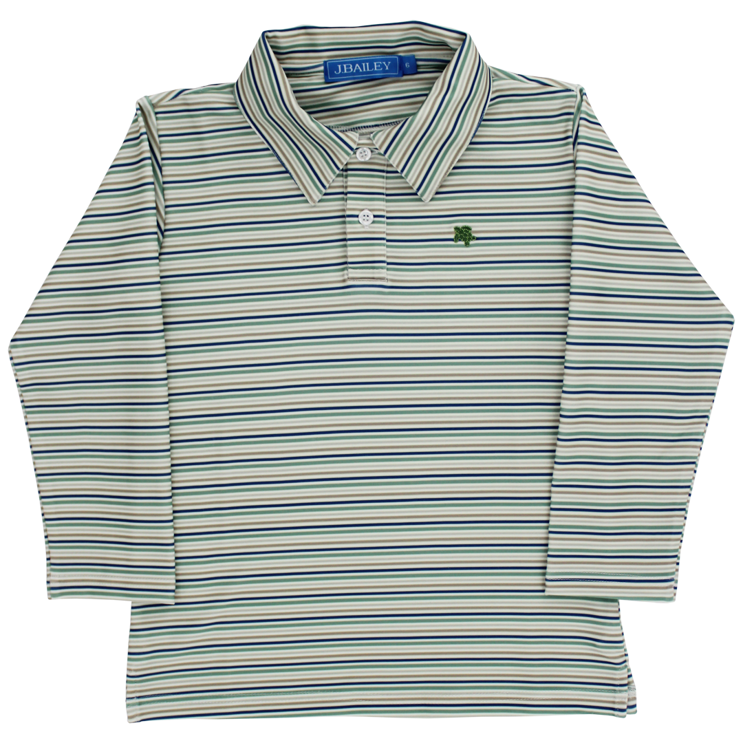 J Bailey Long Sleeve Performance Polo - Olive