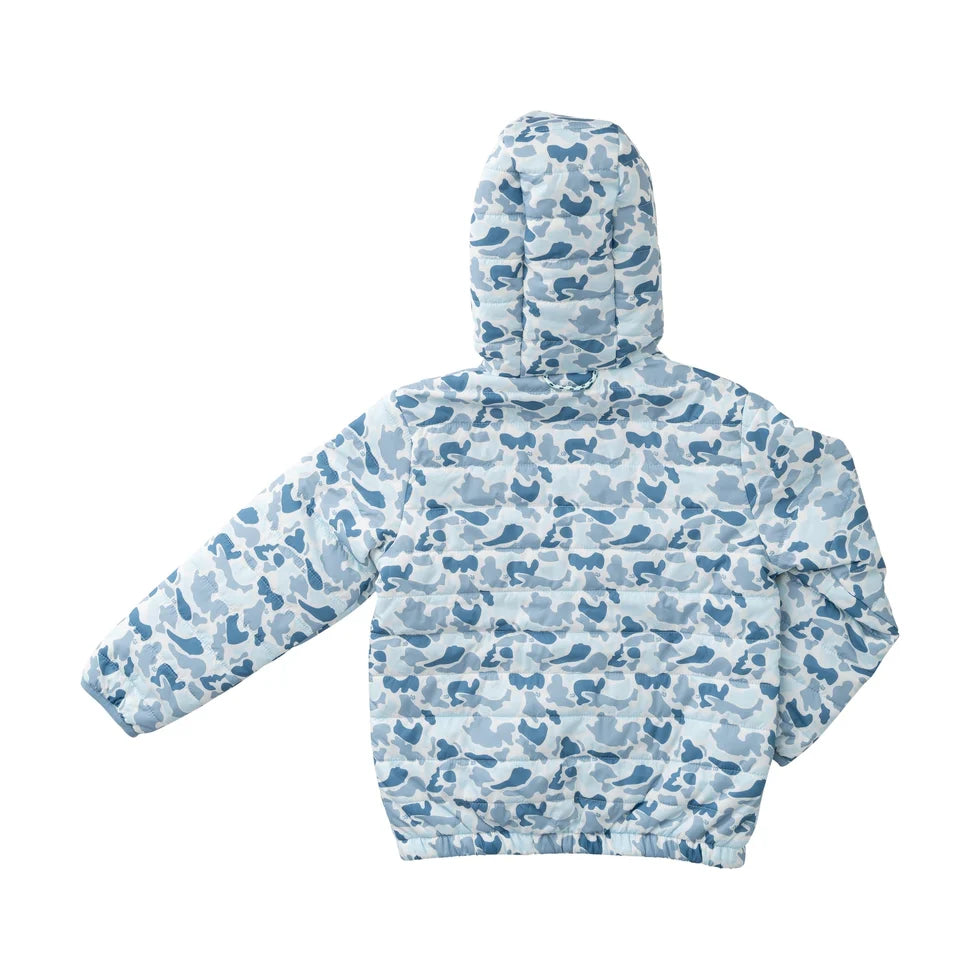 Prodoh Boys Hooded Puffer Jacket - Blue Break Point Camo