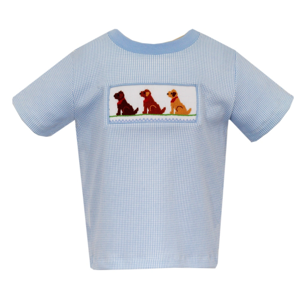 Anavini Labrador Blue Knit Check T-Shirt
