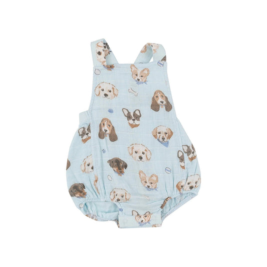 Angel Dear Apparel & Gifts Vintage Puppy Faces / 3-6 Mo Angel Dear Vintage Puppy Faces Retro Sunsuit
