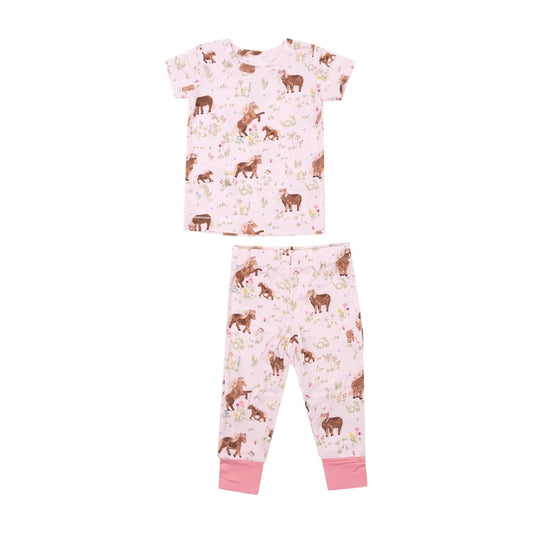 Angel Dear Apparel & Gifts Watercolor Ponies / 2 Toddler Angel Dear Watercolor Ponies Loungewear Set