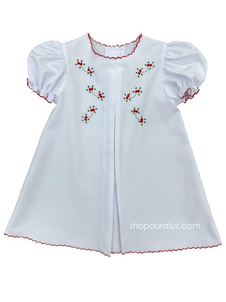 Auraluz White/Red / 3 Mo Auraluz Holiday Tiny Buds Baby Dress