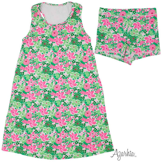 Azarhia Botanical Flowers Izzy Dress & Shorts babysupermarket