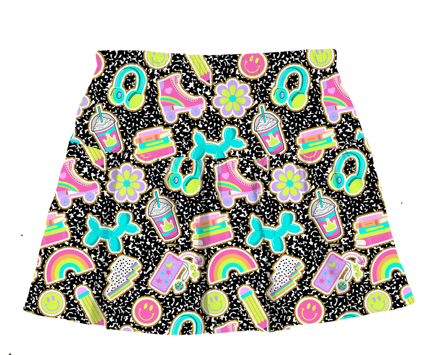 Azarhia LLC Multicolor / 5 Azarhia Composition Collage Gathered Skort