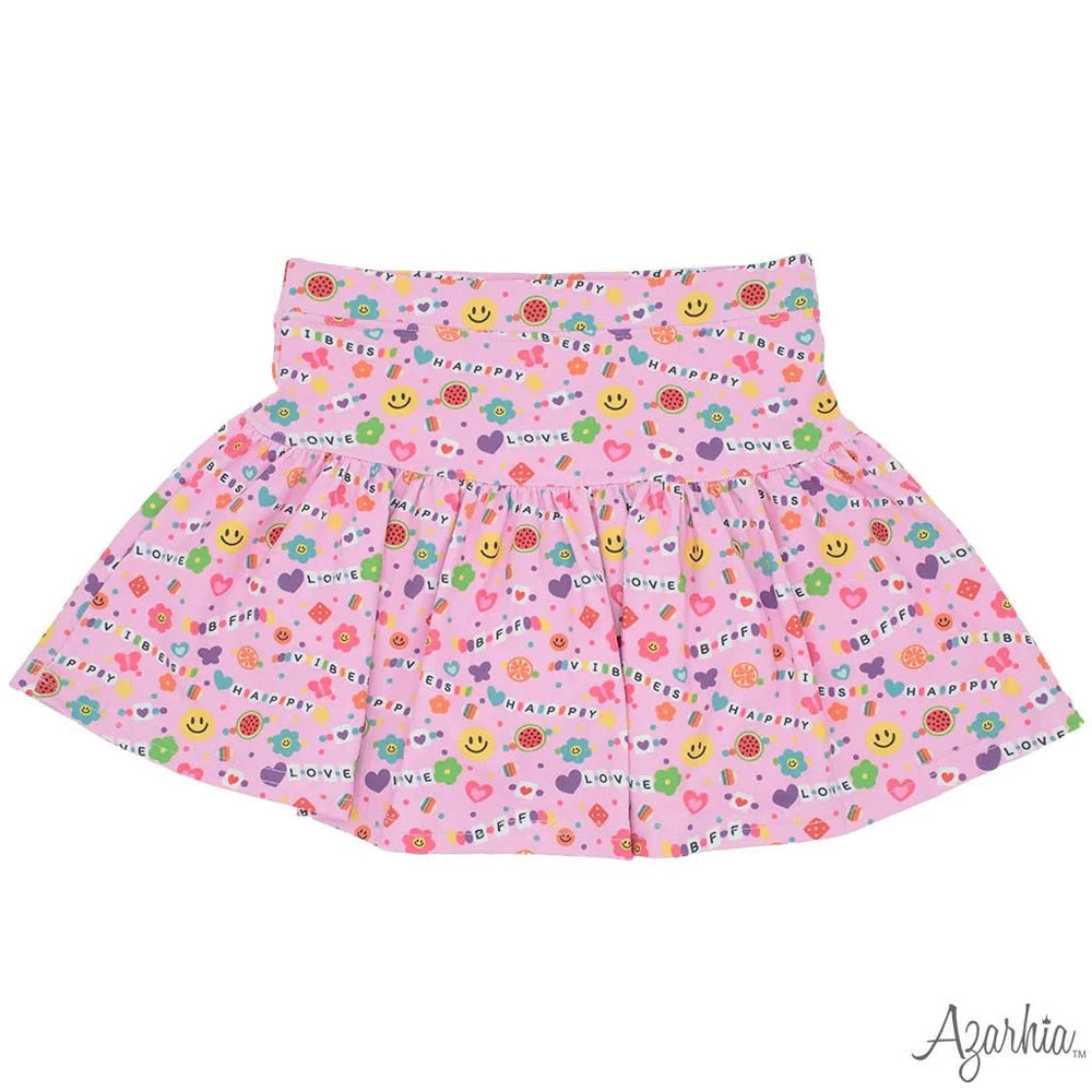 Azarhia Girls Friendship Bracelet Gathered Skort babysupermarket