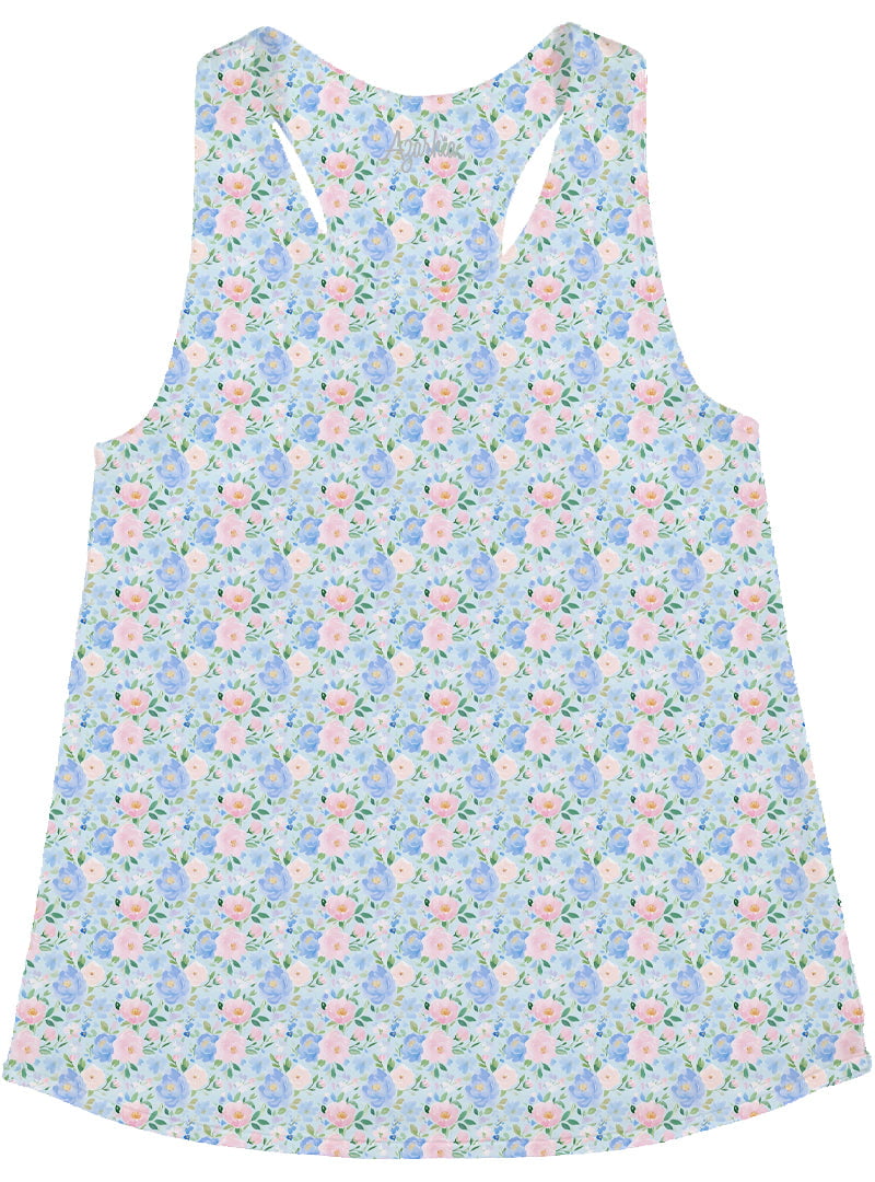 Azarhia LLC Girls Apparel / Shirts / Kids Blue / 3 Toddler Azarhia Girls Grand Blue Flowers Printed Tank