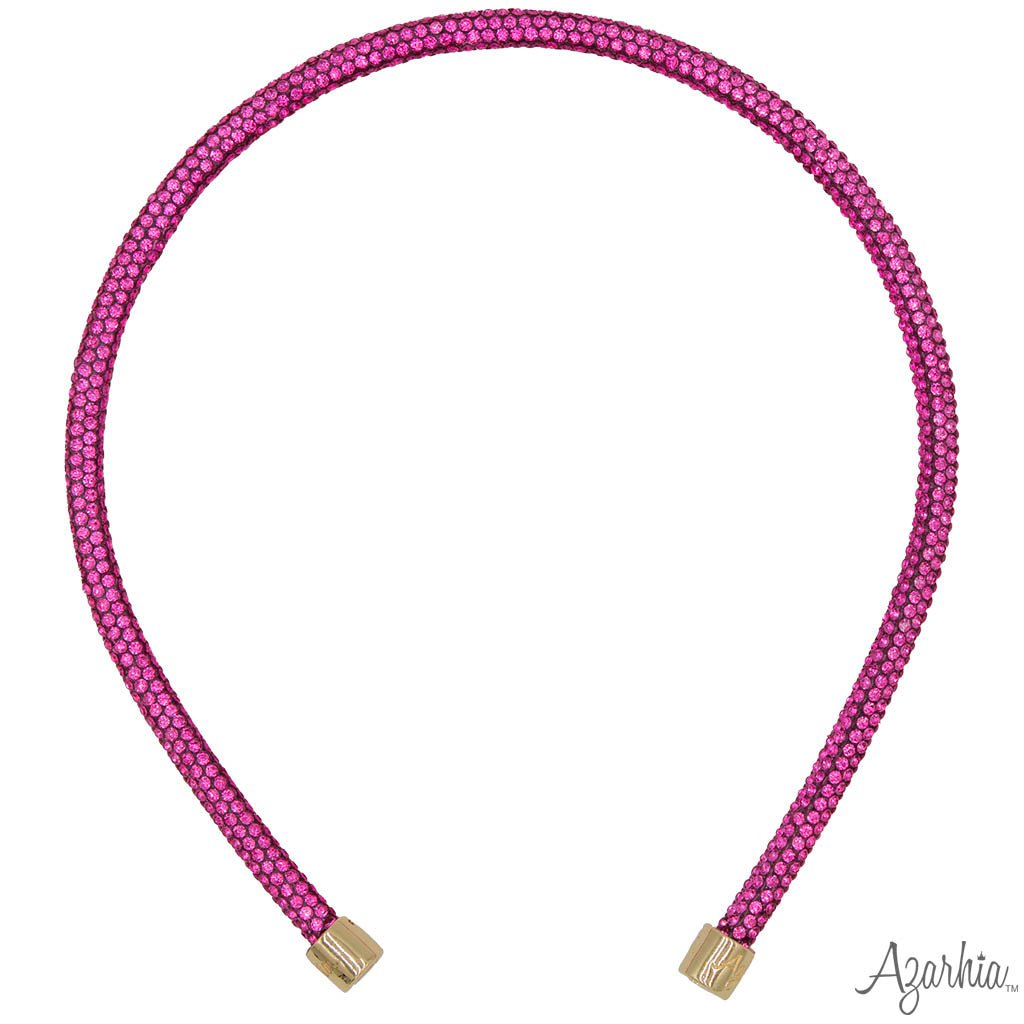 Azarhia LLC Hot Pink Azarhia Thin Rhinestone Headband
