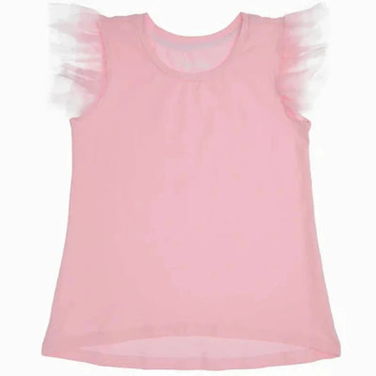 Azarhia LLC Kids Light Pink / 4 Azarhia Tulle Ruffle Shirt