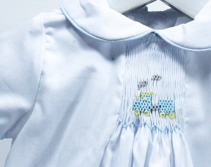 Baby Blessings Apparel & Gifts Baby Blessings White Train Hudson Gown