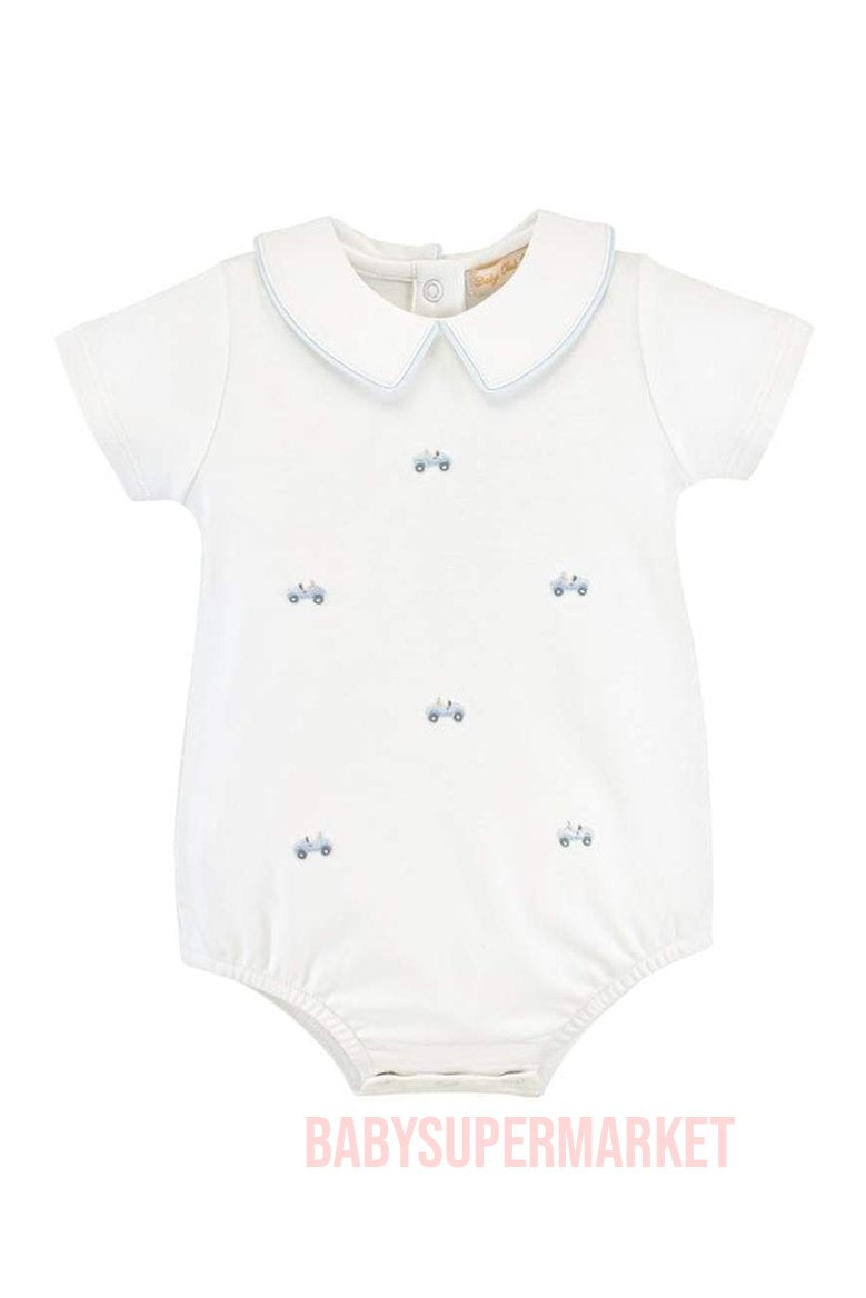 Baby Club Chic Boys Scattered Cars Embroidered Bubble