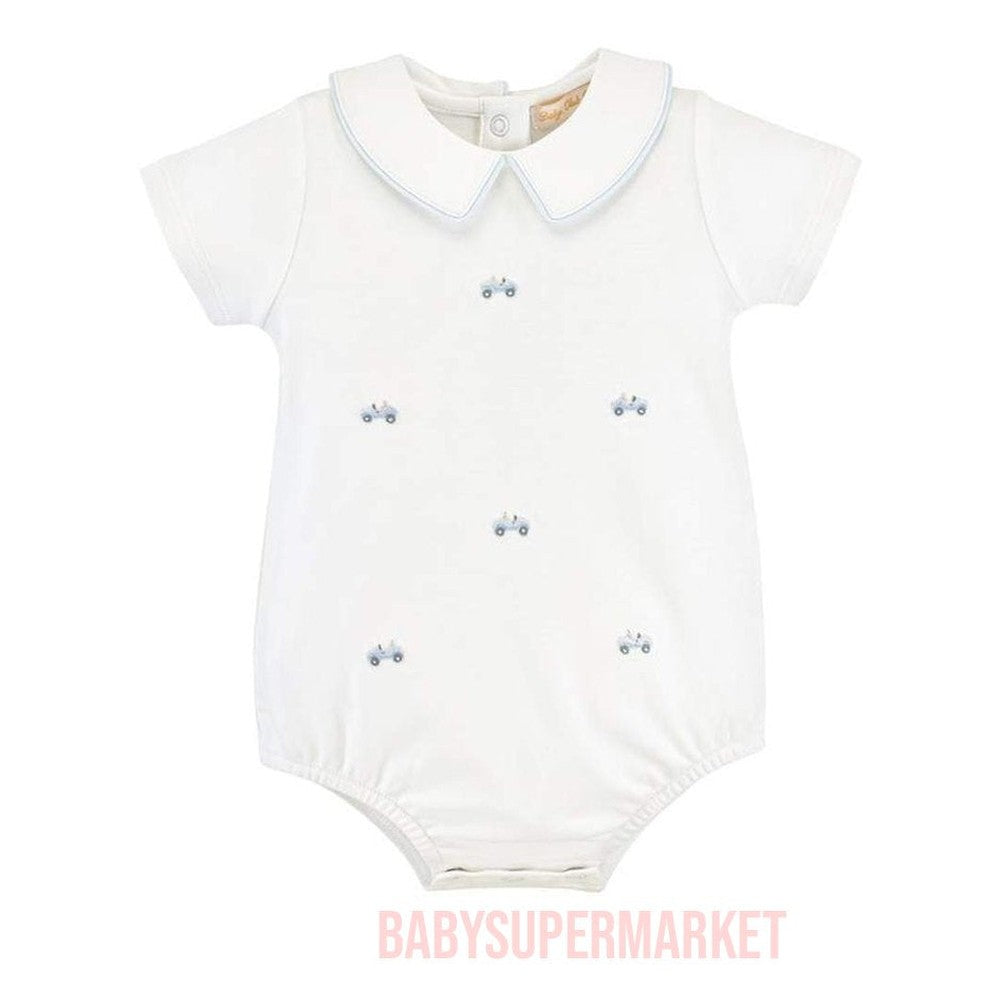 Baby Club Chic Boys Scattered Cars Embroidered Bubble