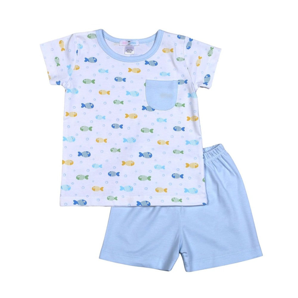Baby Loren Blue Bubble Buddies Short Set