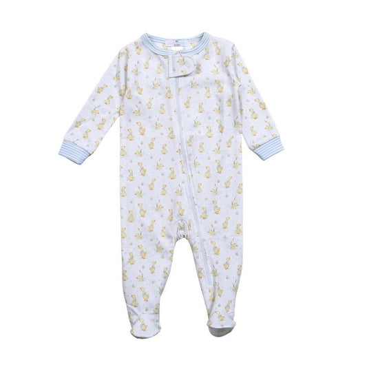 Baby Loren Boys Ducks in the Pond Pima Zipper Footie babysupermarket