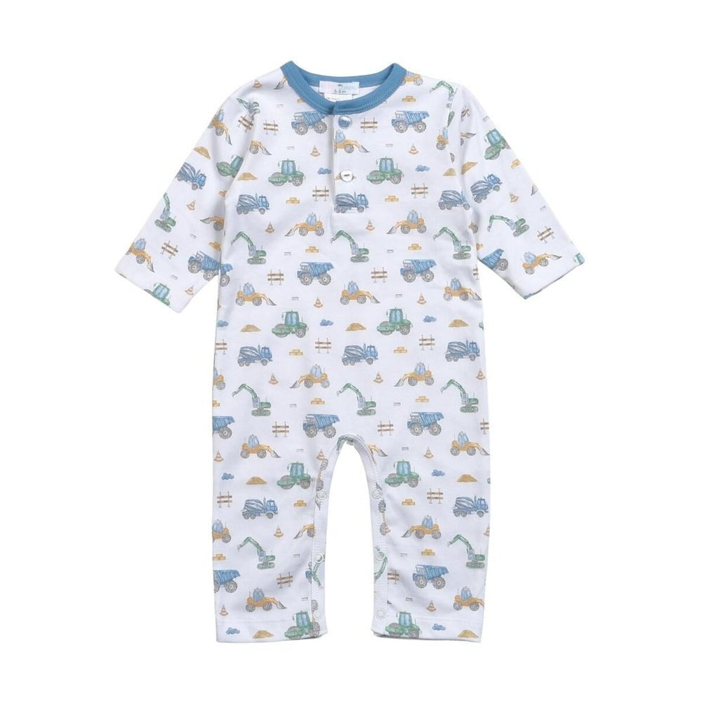 Baby Loren Infant 3-6 Mo / Blue Baby Loren Construction Site Pima Romper