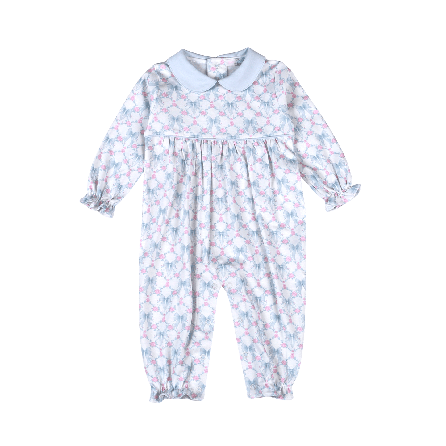 Baby LorenBaby Loren Girls Blue Coquettes RomperBabysupermarket