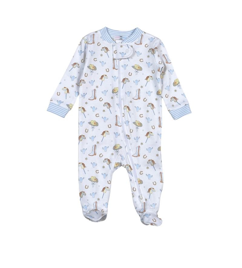 Baby Loren Howdy Baby Pima Zipper Footie