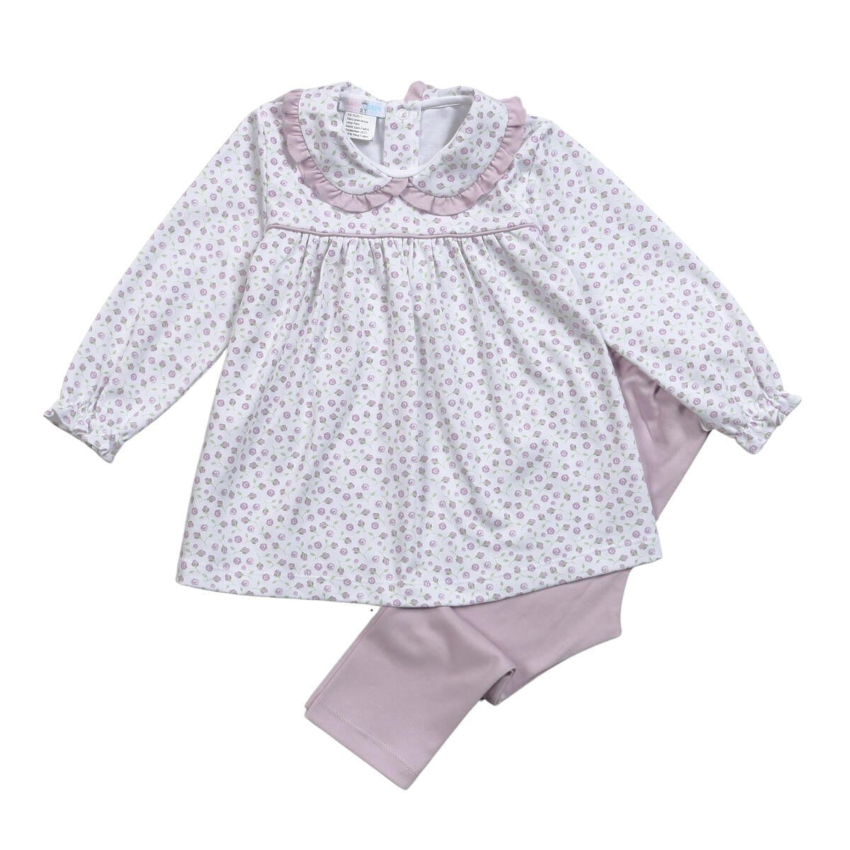 Baby LorenBaby Loren Lyn Purple Floral Pima Pant SetBabysupermarket
