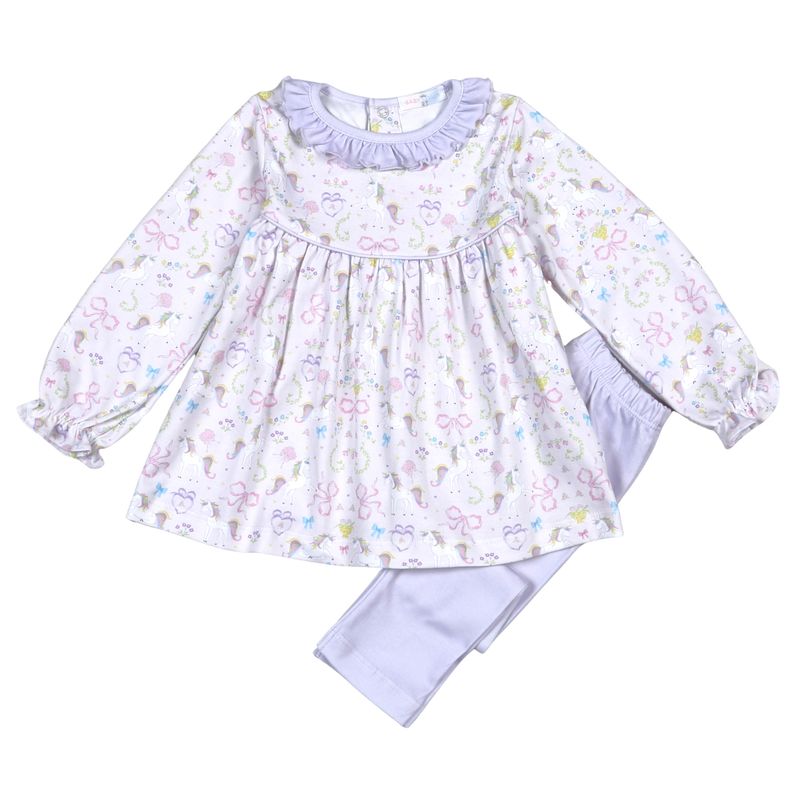 Baby Loren Unicorn Pima Pant Set