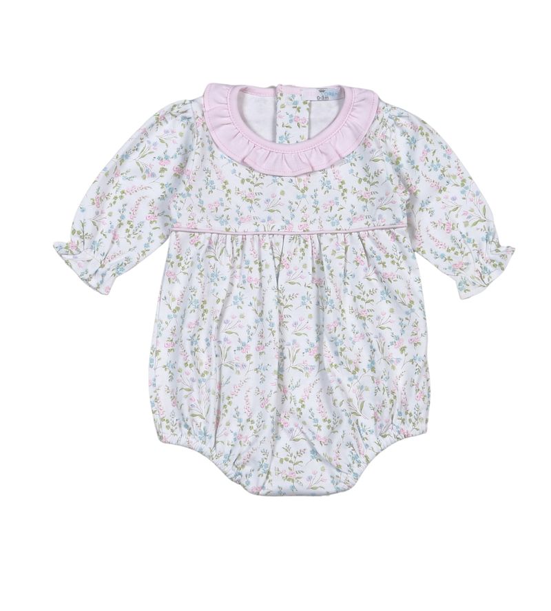 Baby Loren Vivian Floral Pima Long Sleeve Bubble