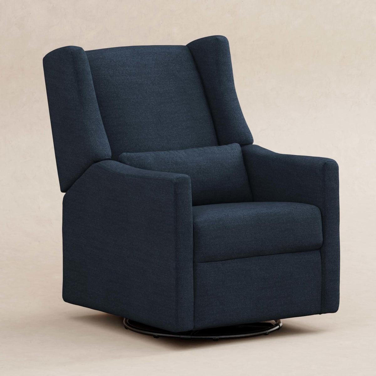 Babyletto Glider Performance Navy Eco-Twill Babyletto Kiwi Electronic Recliner and Swivel Glider with USB port