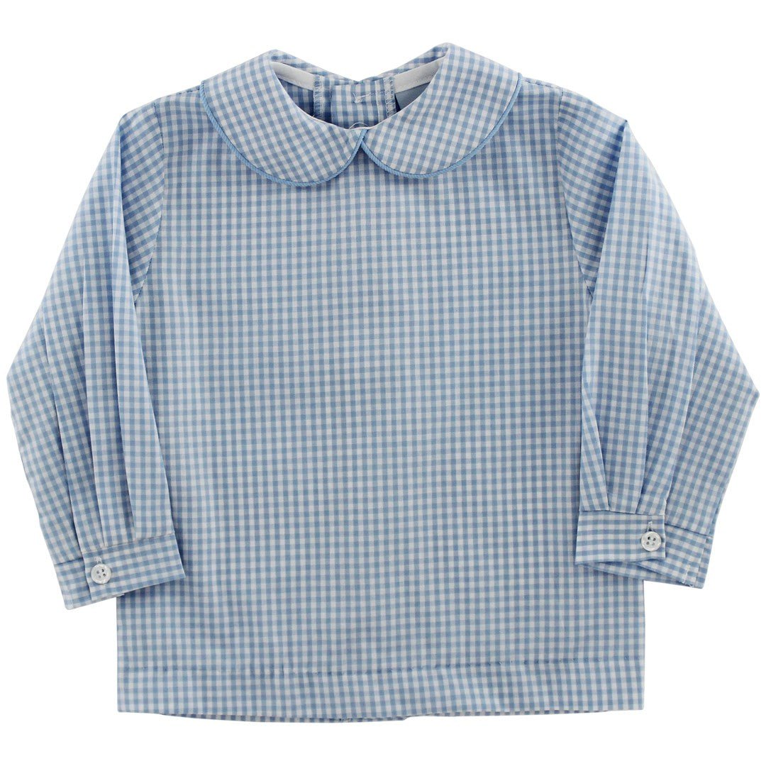 Bailey Boys Blue Check / 2 Toddler Bailey Boys Blue Check Boys Piped Shirt