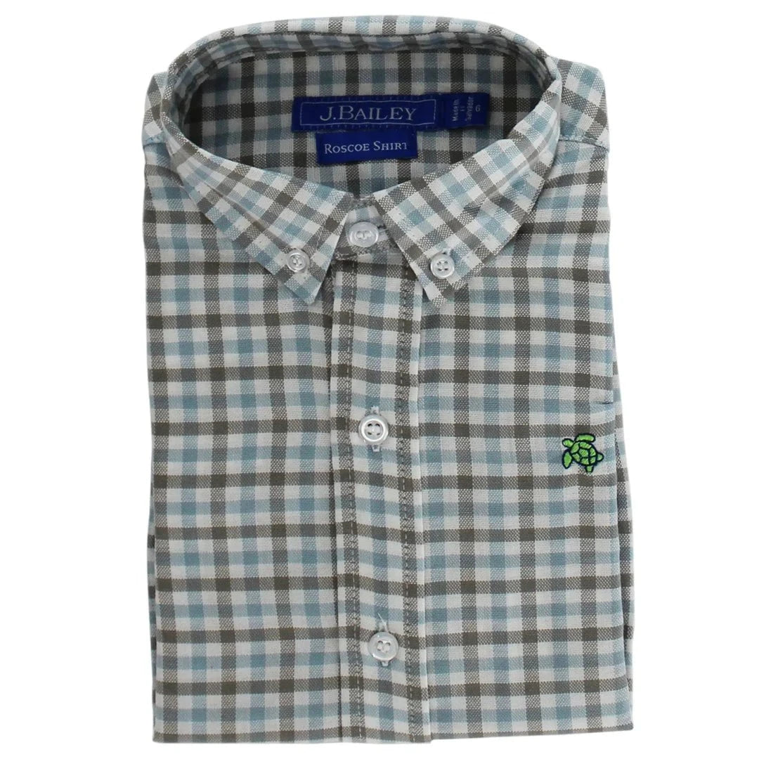Bailey Boys Button Down Shirt - Pigeon Plaid