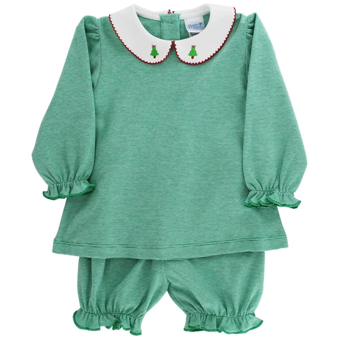 Bailey Boys Christmas Trees Bloomer Set - Girl