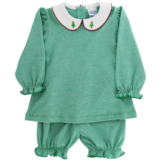 Bailey Boys Christmas Trees Bloomer Set - Girl