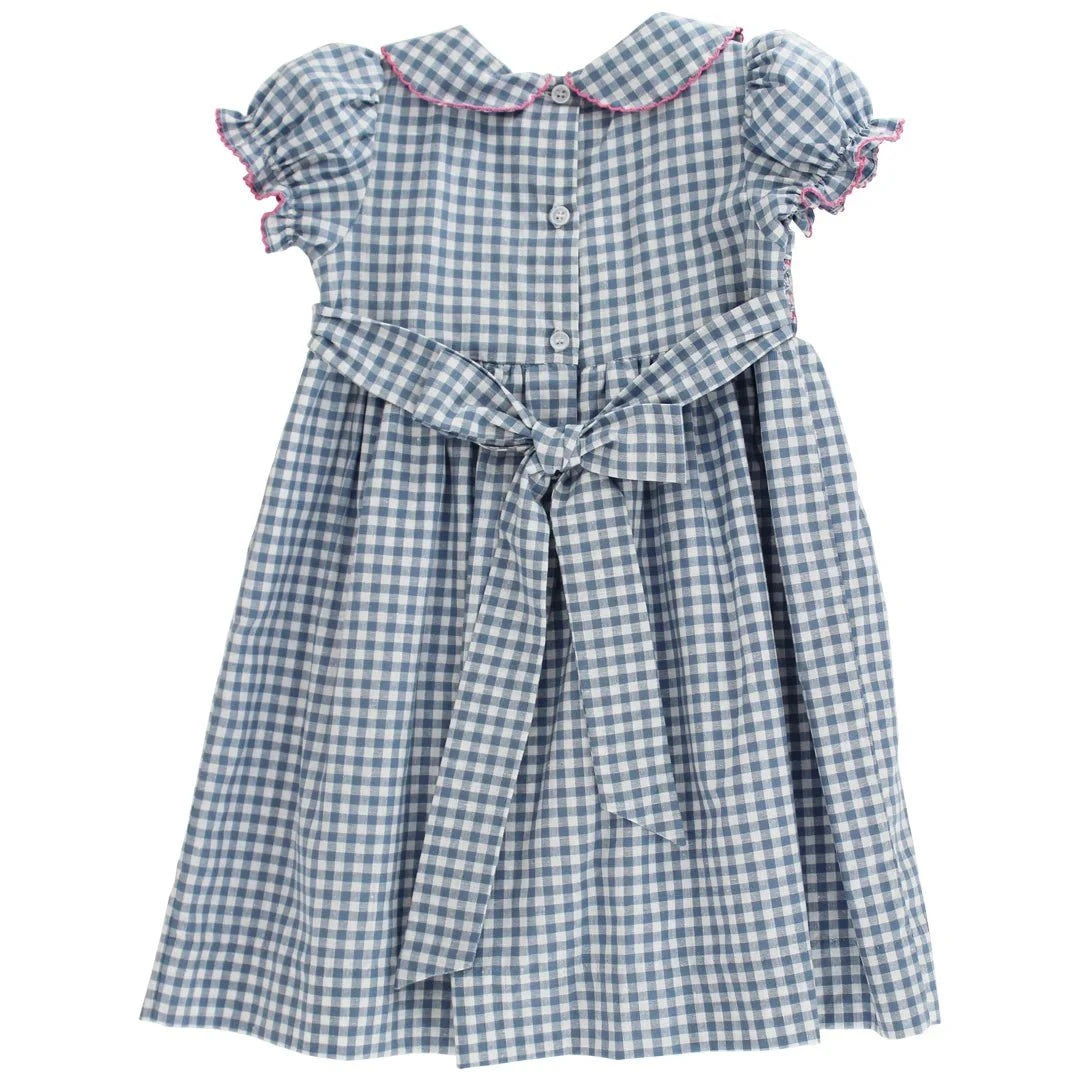 Bailey Boys Denim Gingham with Pink Geo Dress