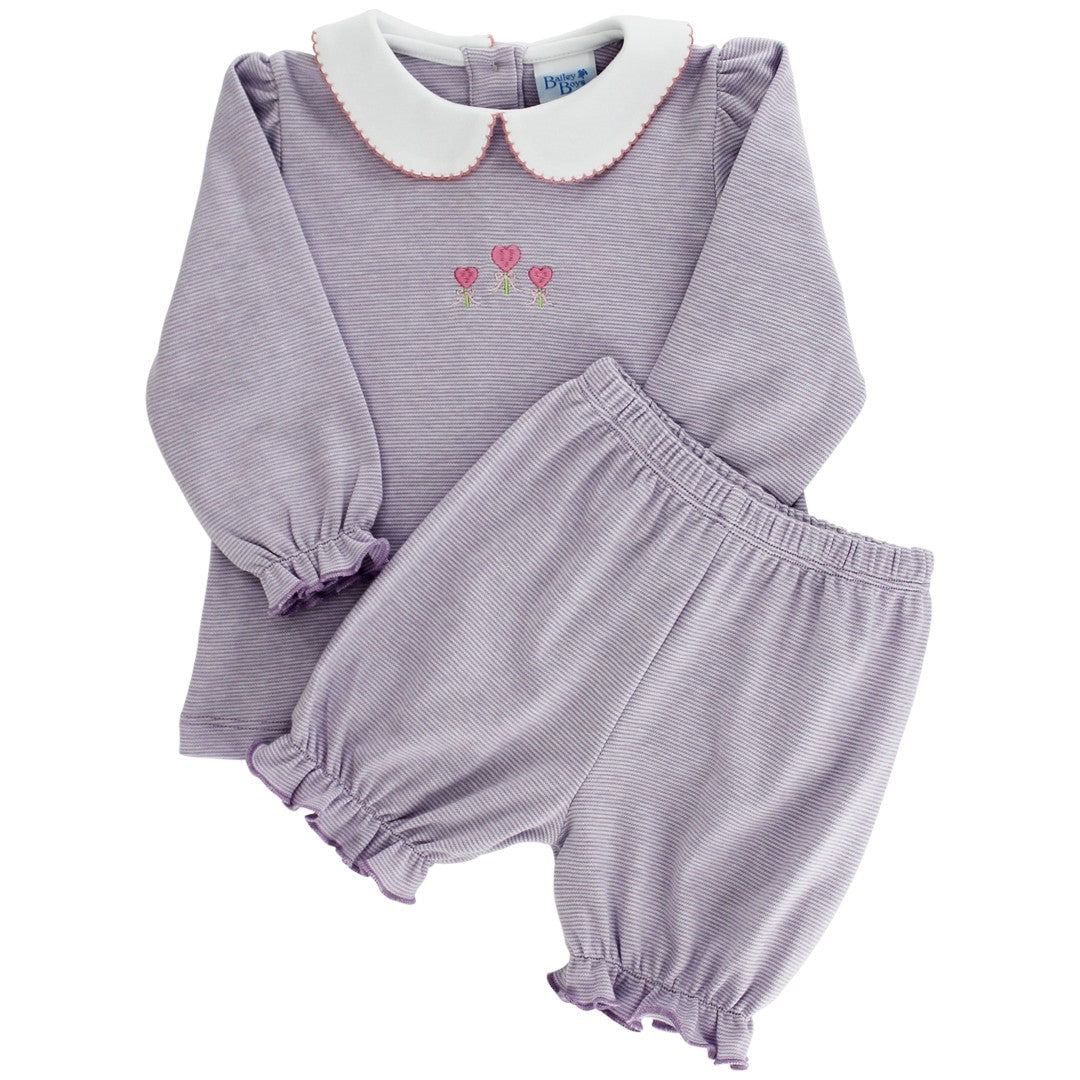 Bailey Boys Bailey Boys Heart Trio Girls Bloomer Set