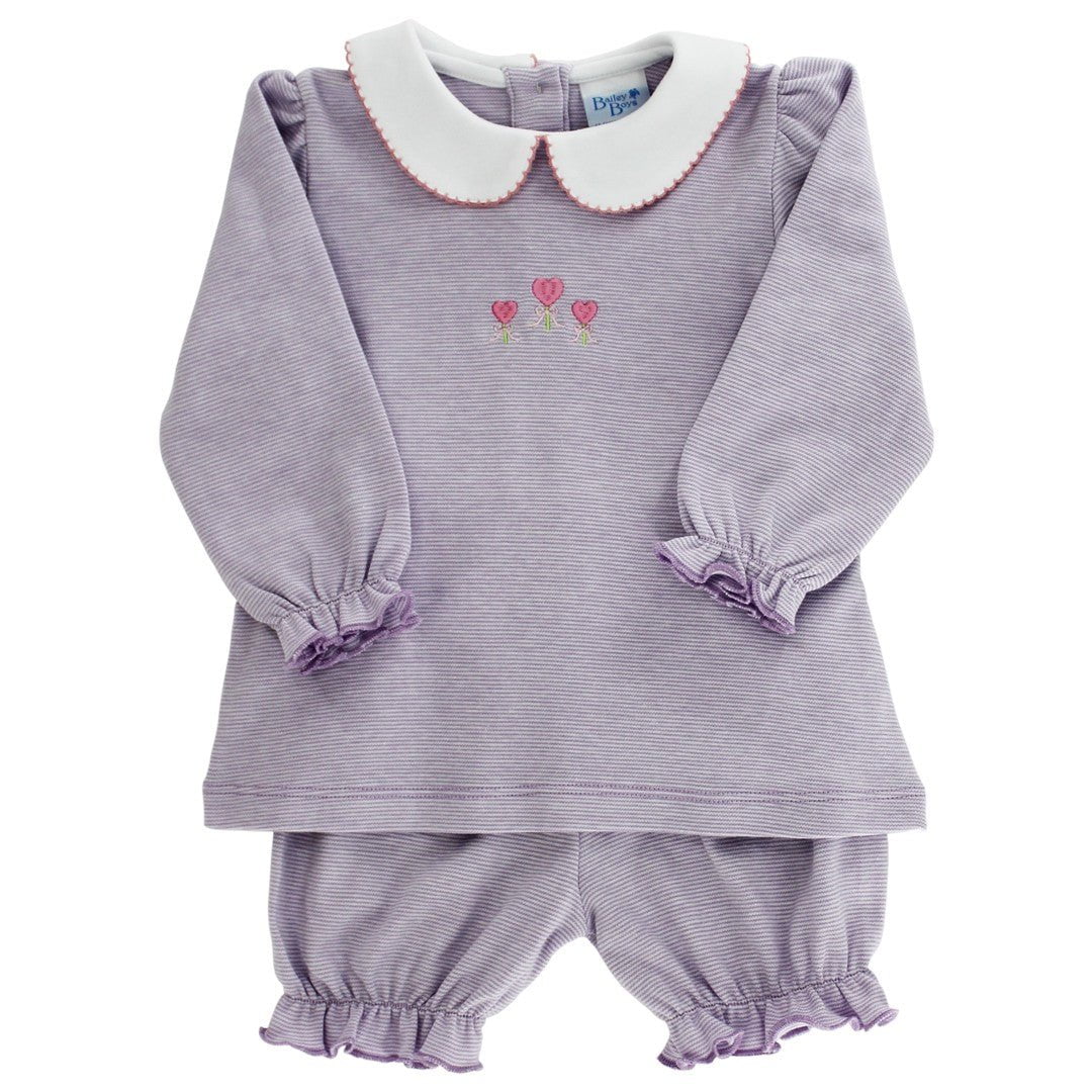 Bailey Boys Purple / 12 Mo Bailey Boys Heart Trio Girls Bloomer Set