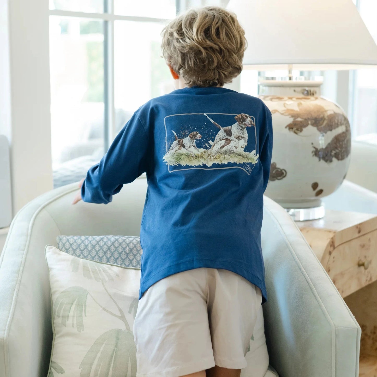 Bailey Boys Long Sleeve Logo Tee - Pointers on Navy