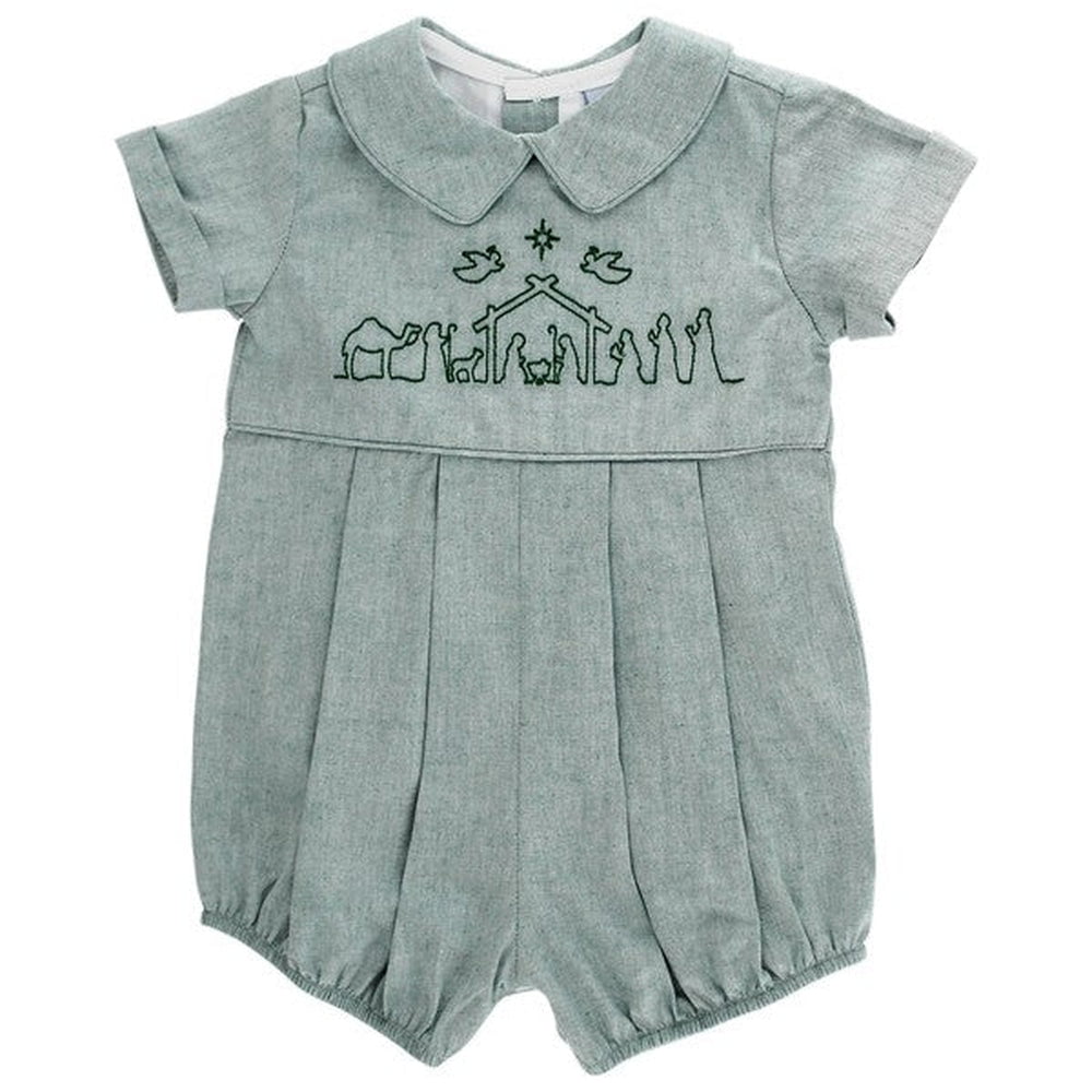 Bailey Boys Infant 3 Mo / Green Bailey Boys Nativity Stitch Dressy Bubble