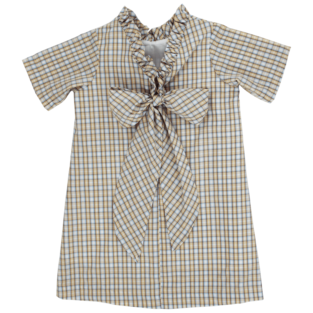 Bailey Boys Girls Dresses Bailey Boys Pecan Plaid with Bison Aline