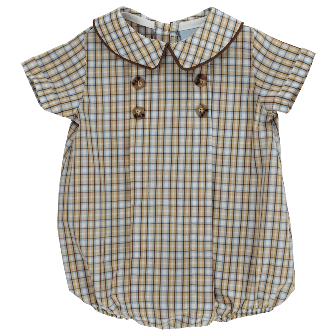 Bailey Boys Infant Boy Pecan Plaid / 3 Mo Bailey Boys Pecan Plaid with Bison Dressy Bubble