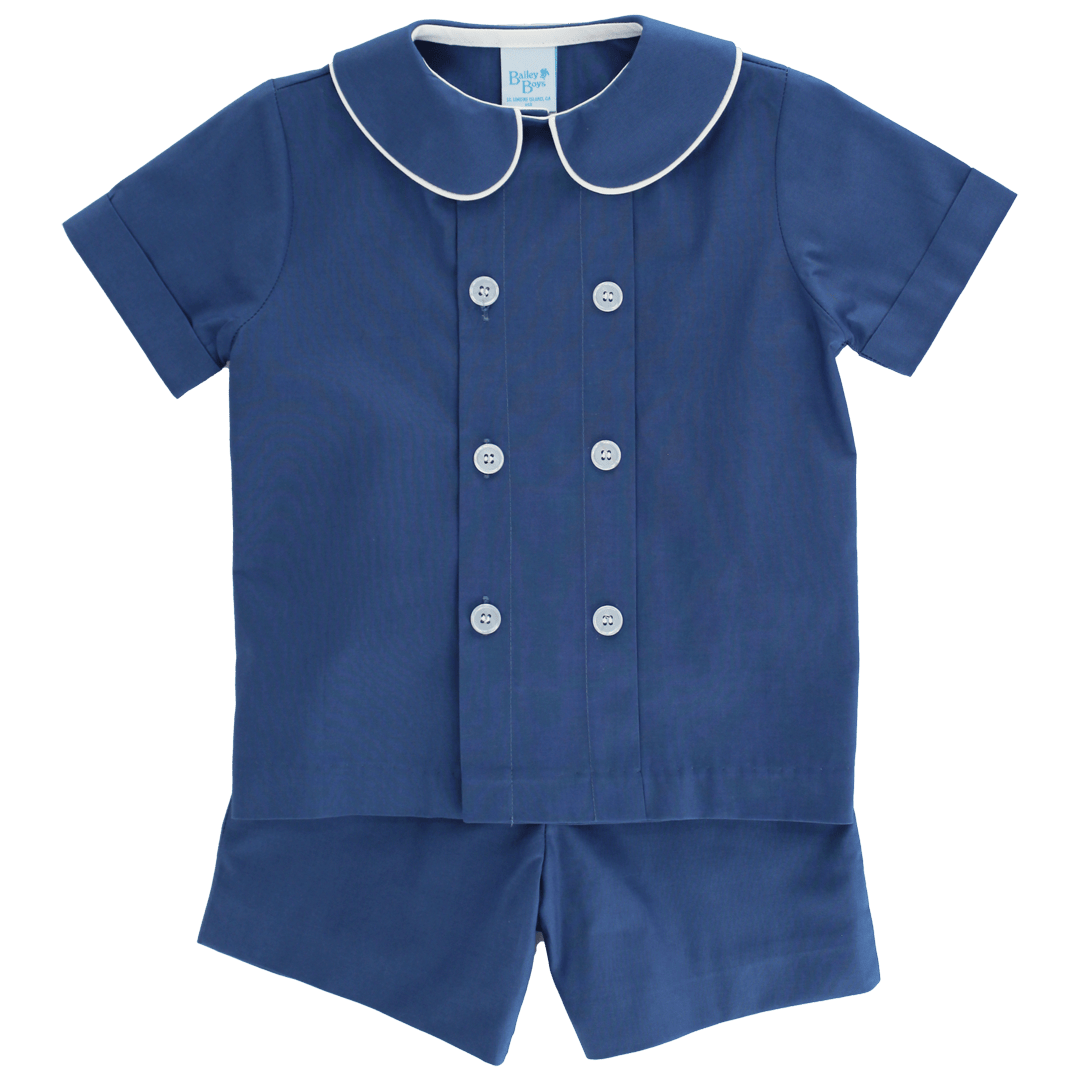 Bailey Boys Boys Shortalls Dressy Sets Posh Posies / 2 Toddler Bailey Boys Posh Posies with Cornflower Dressy Short Set