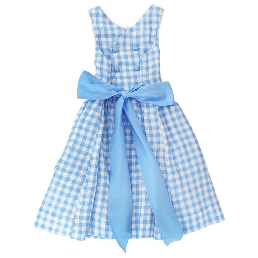Bailey Boys Sky Linen Gingham Dress