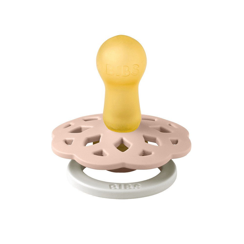 Bibs 2PK Boheme Pacifier 6-18 Months Size 2 Glow In The Dark BlusGLOW/VanillaGLOW