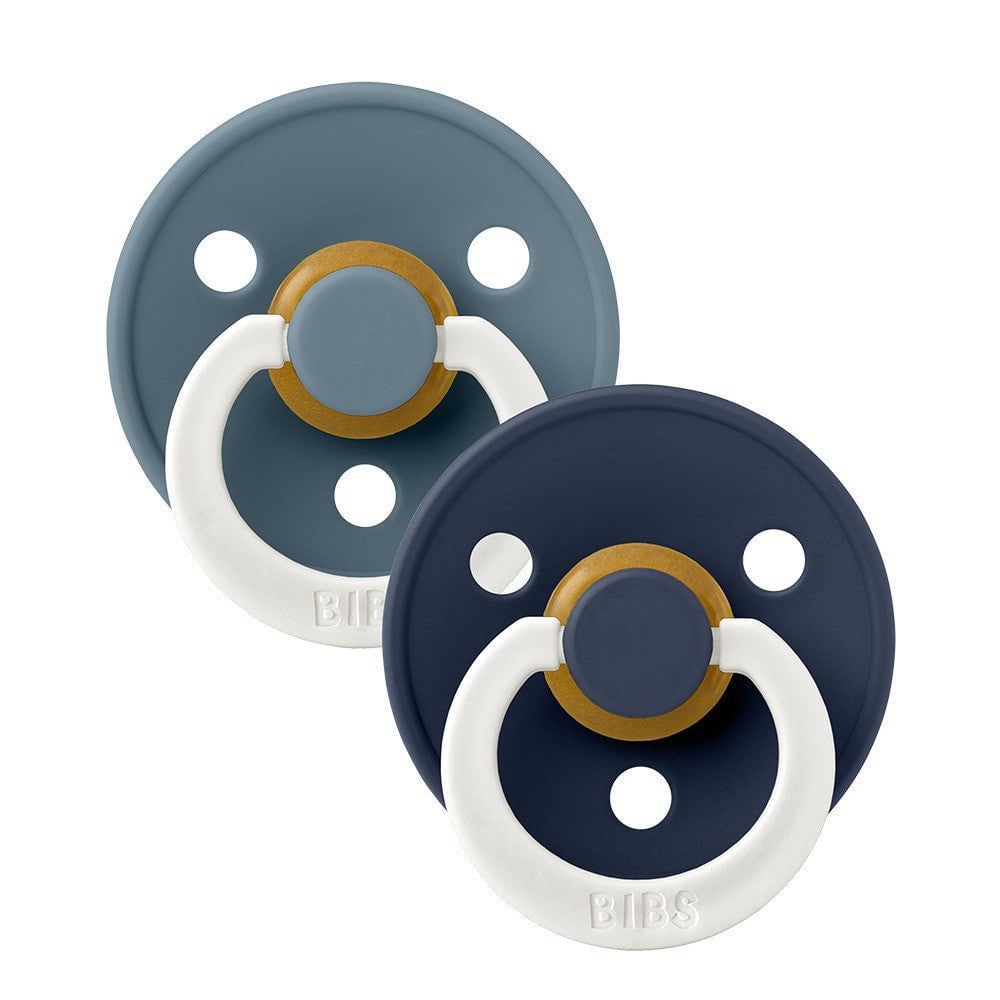 BIBS Pacifiers and Teethers Bibs 2PK Colour Pacifier 0+Months Size 1 Glow In The Dark PetrolGLOW/DeepSpaceGLOW